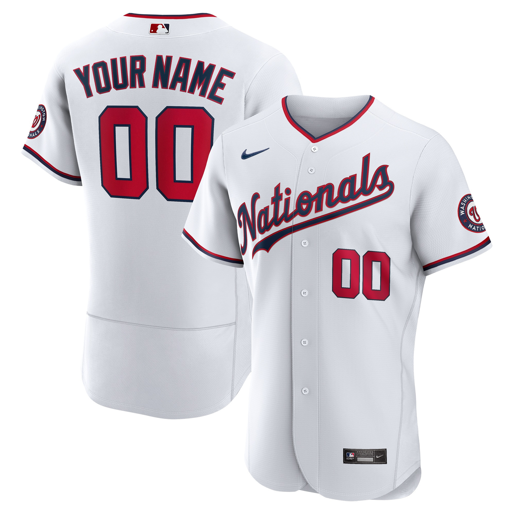 Washington Nationals Official Authentic Custom Jersey – White Custom Jerseys MLB