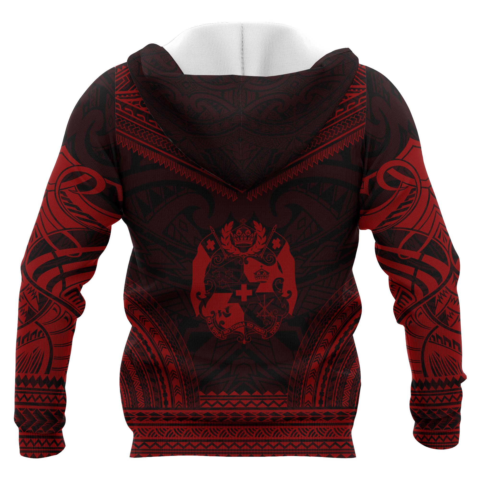 Tonga Polynesian Chief Custom Personalised Hoodie – Red Version – Bn10