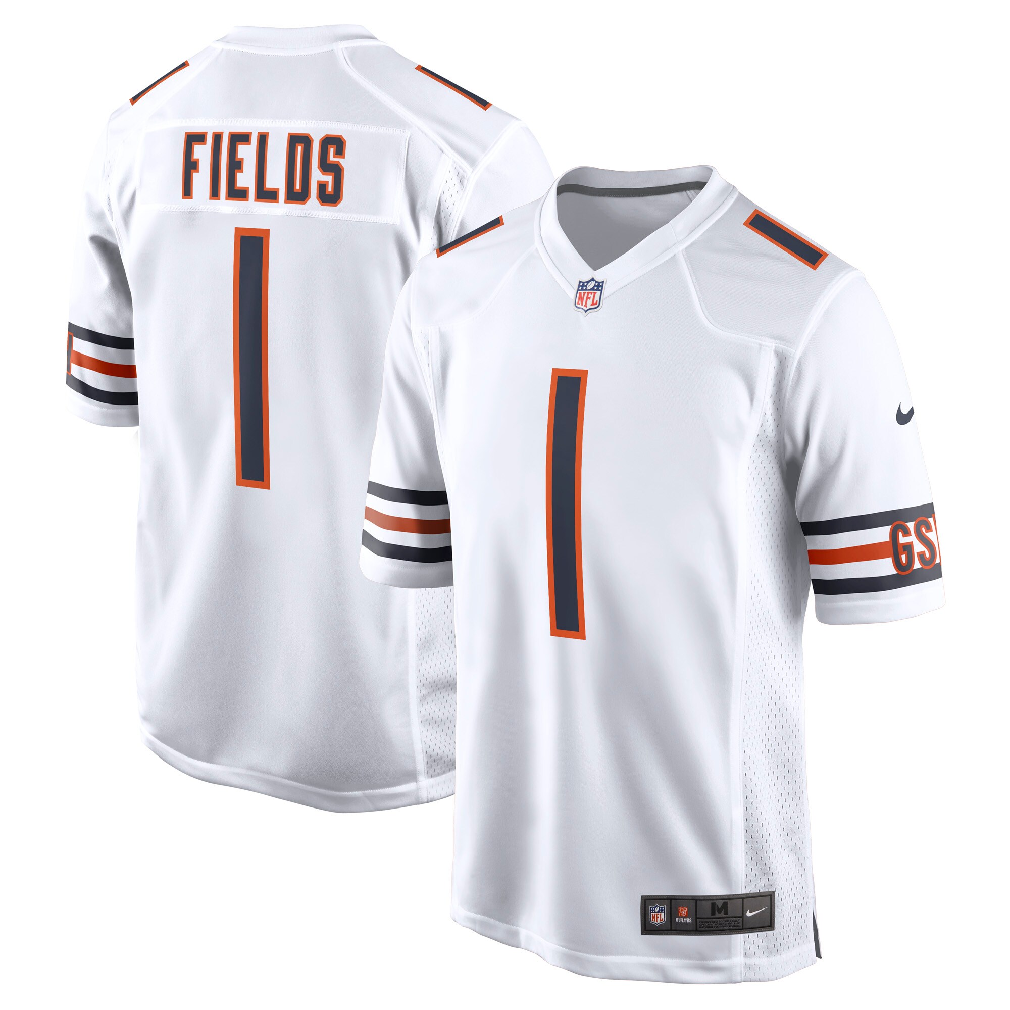 Justin Fields Chicago Bears Game Jersey – White