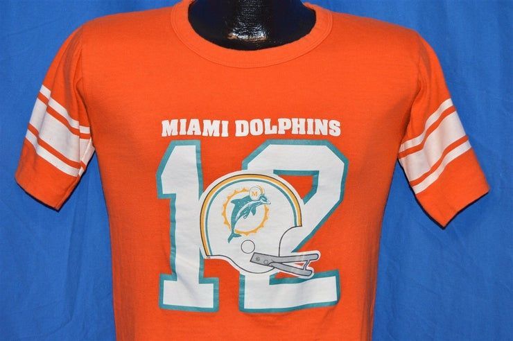 70S Miami Dolphins Bob Griese Helmet 12 Orange Vintage Shirt