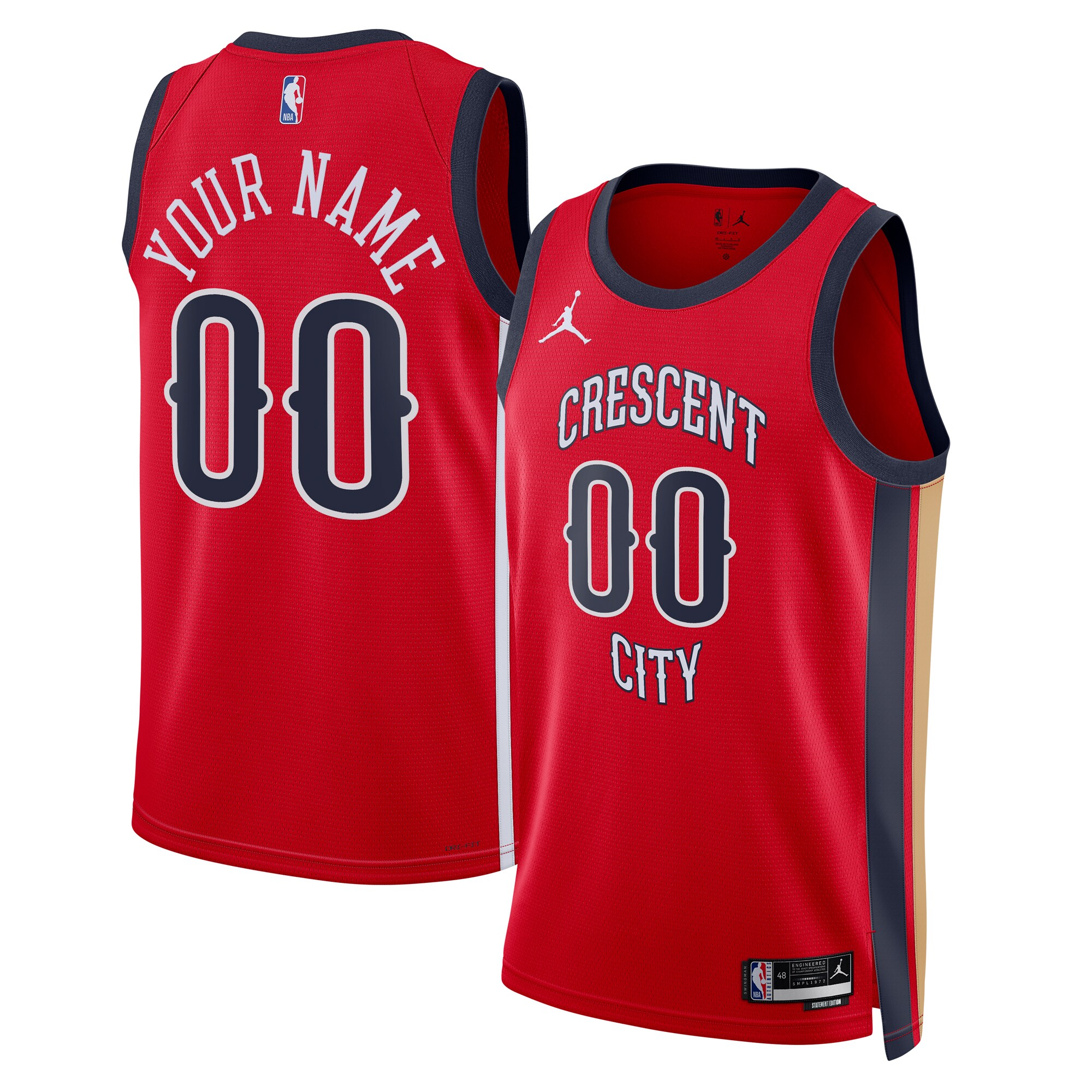 New Orleans Pelicans Jordan Brand Unisex Swingman Custom Jersey – Red – Statement Edition