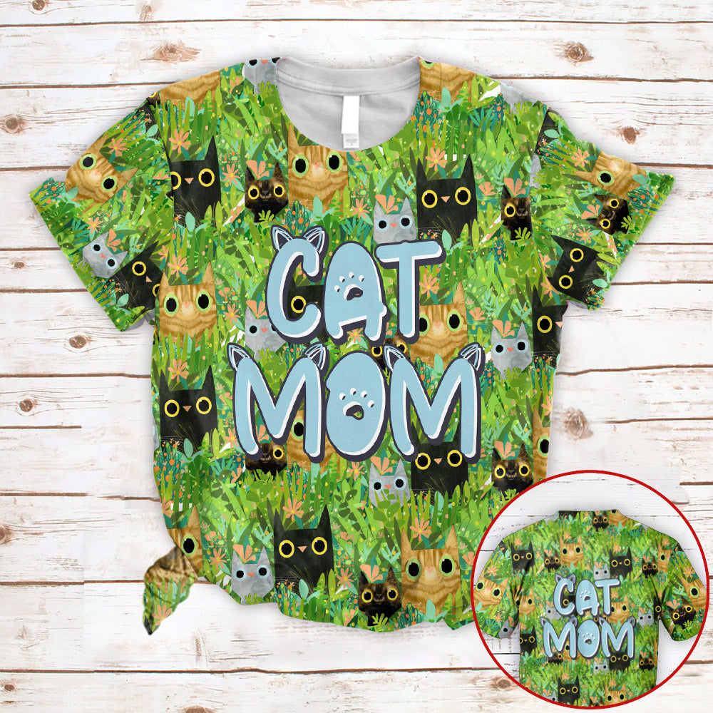 Cat Mom Little Cat And Trees 3D All Over Print Shirts Hoodie For Cat Mom Ht95