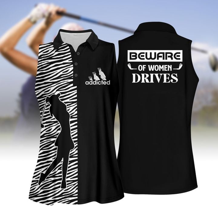 Beware Of Women Drives Women Short Sleeve Polo Shirt, Sleeveless Polo Shirt