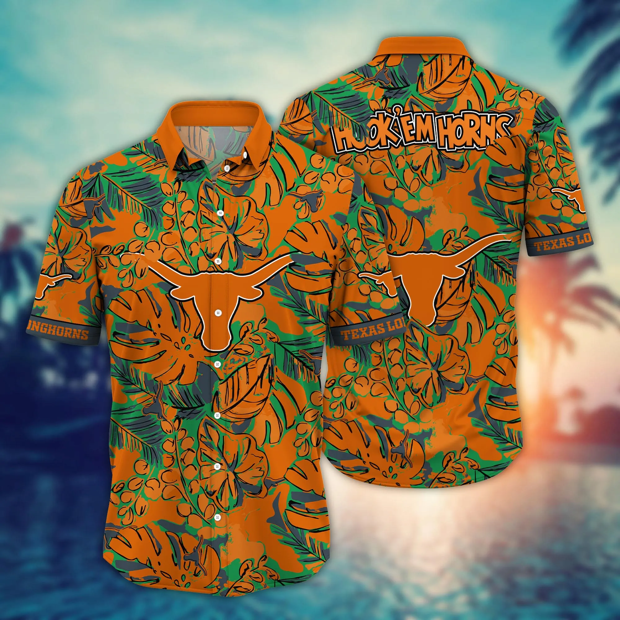 Texas Longhorns NCAA Hawaiian Shirt Hammocks Aloha Shirt