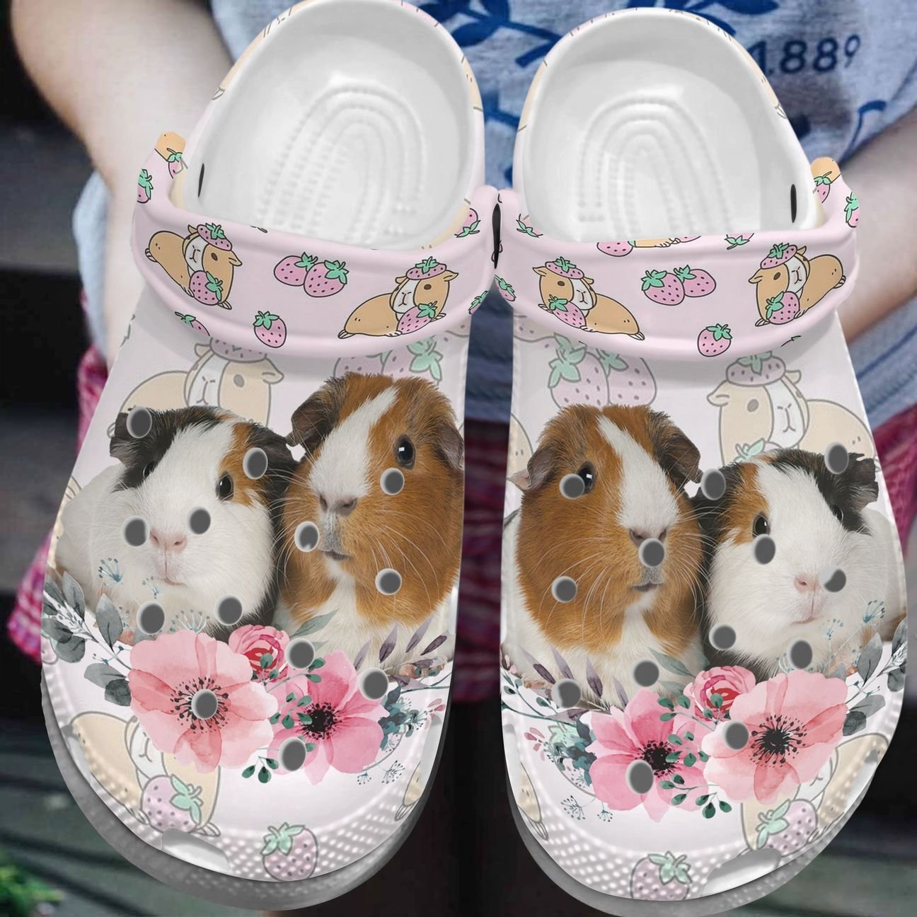 Guinea Pig Personalized Clog, Custom Name, Text, Color, Number Fashion Style For Women, Men, Kid, Print 3D Floral Guine Pig