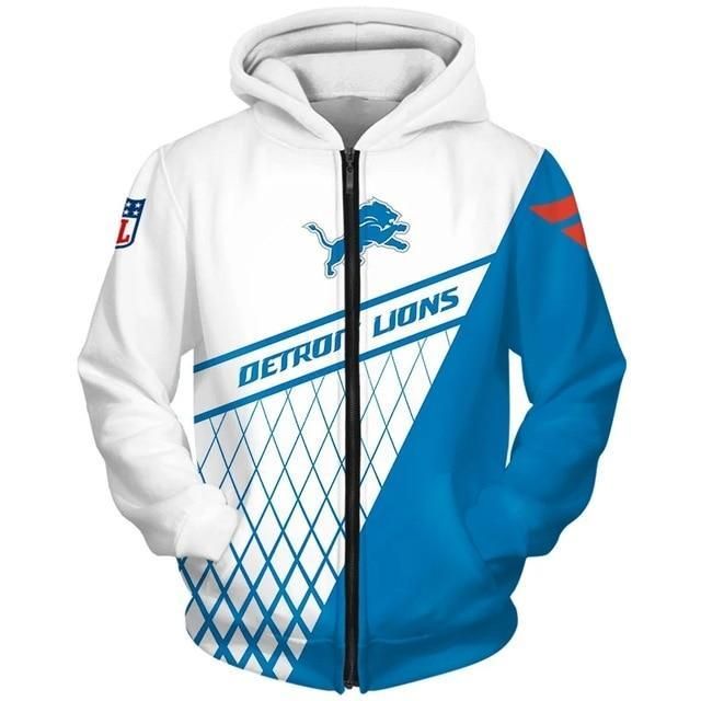 Limited Edition Football Hoodie Detroit Lions 3D Zipper Hoodie