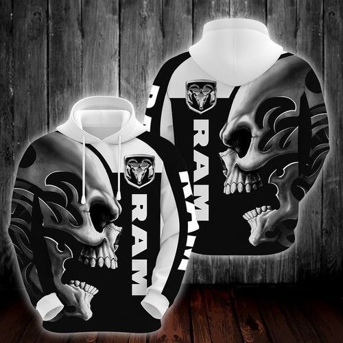 Ram Trucks Skull Black White 3d Hoodie For Men For Women Ram Trucks . Ram Trucks 3d  3D  Personalized Trending Gift