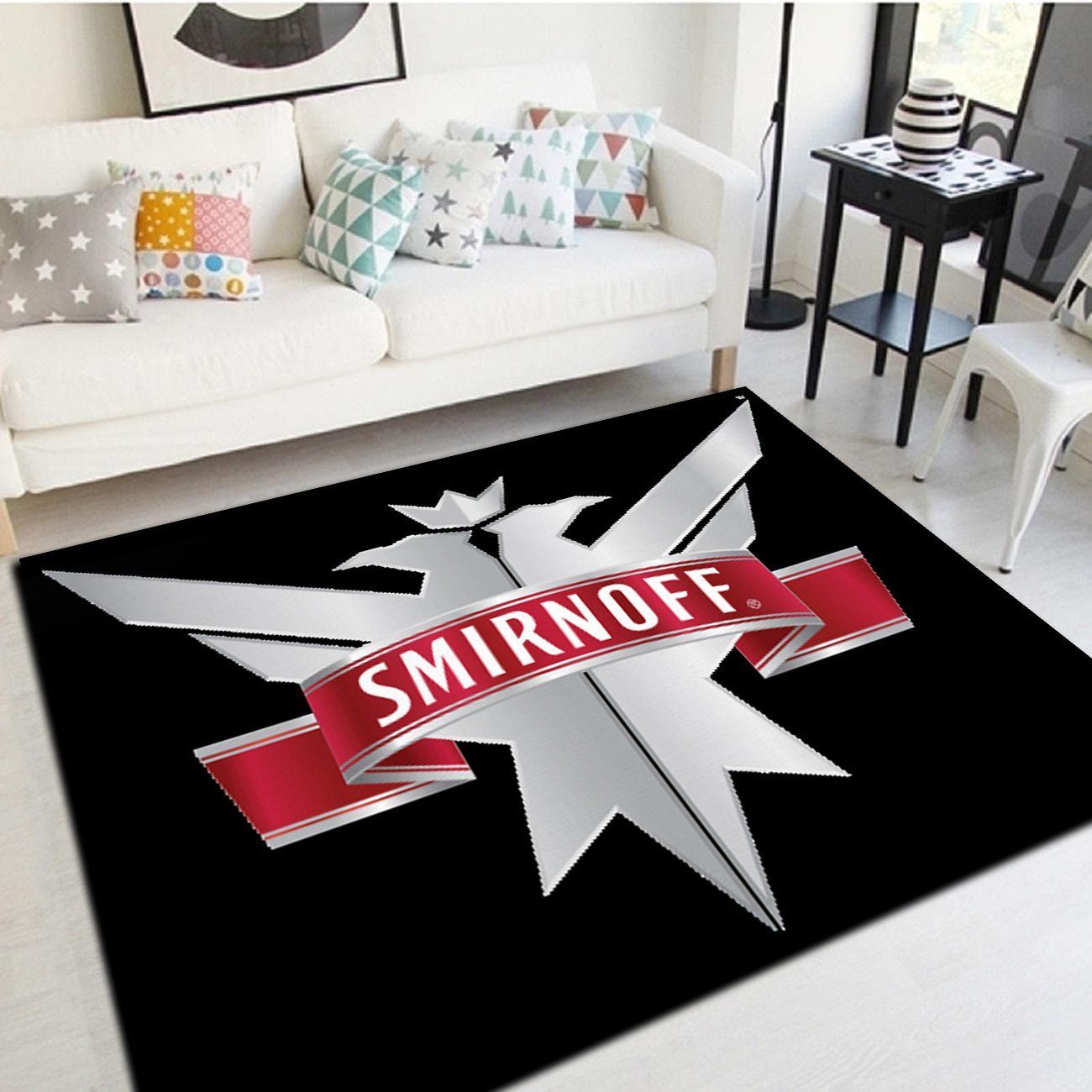 Smirnoff vodka Logo Area Rugs, Living Room Carpet, Floor Mat Home Decor