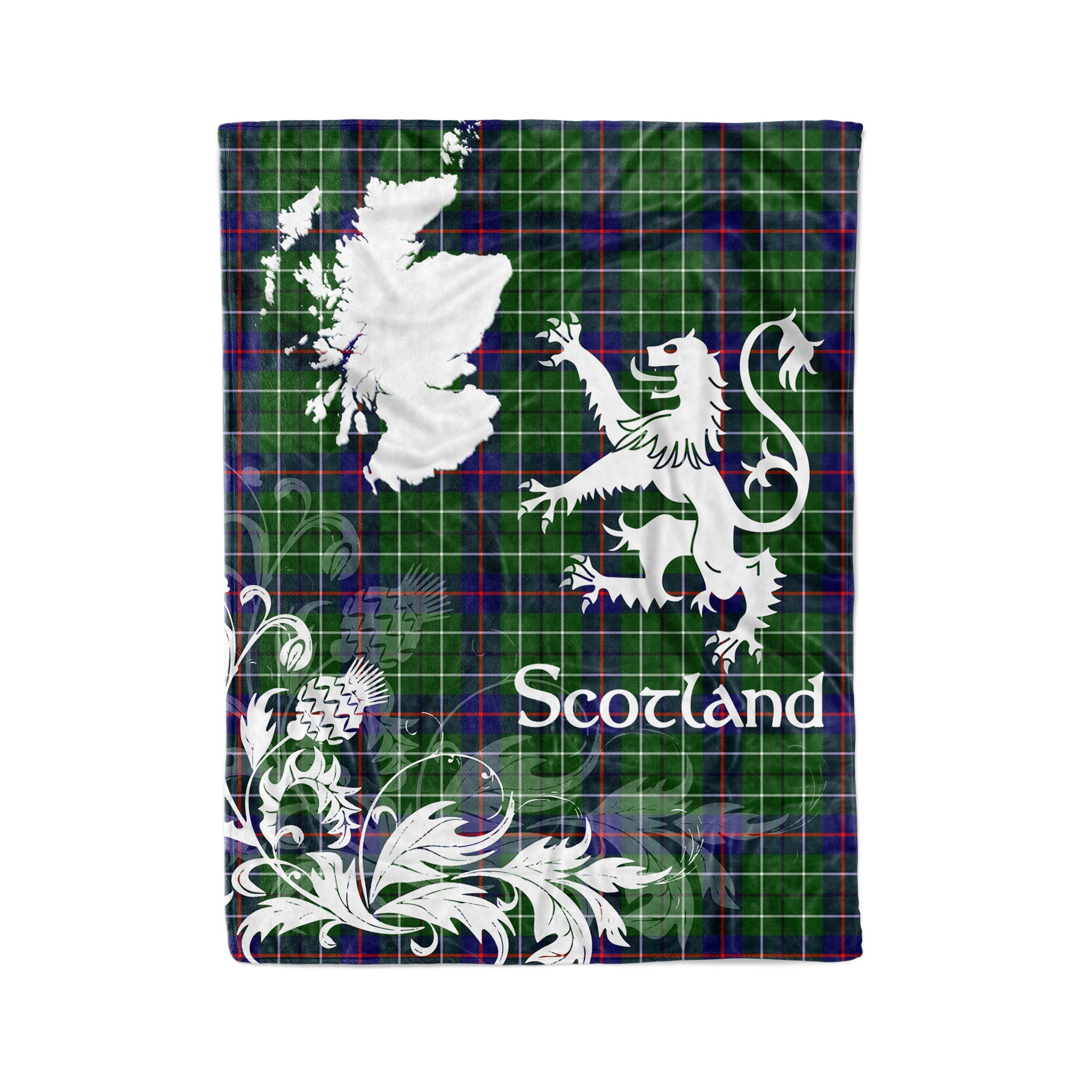 Tartan Plaid Fleece Blanket Tartan Blanket Thistle And Lion Scottish Clan Duncan Plaid Blanket