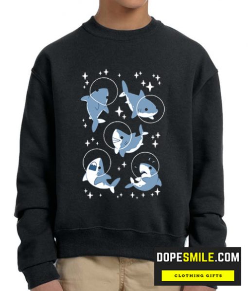 SPACE SHARK PATTERN cool Sweatshirt