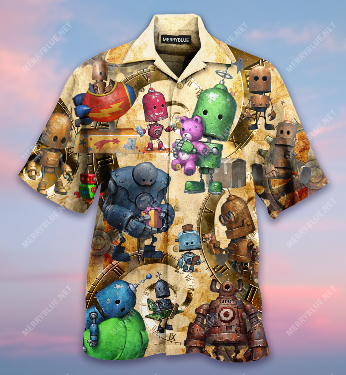 Robots With Solf Hearts Unisex Hawaii Shirt Ha53102