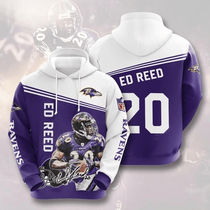 Ed Reed Baltimore Ravens 98 Unisex 3D Hoodie Gift For Fans