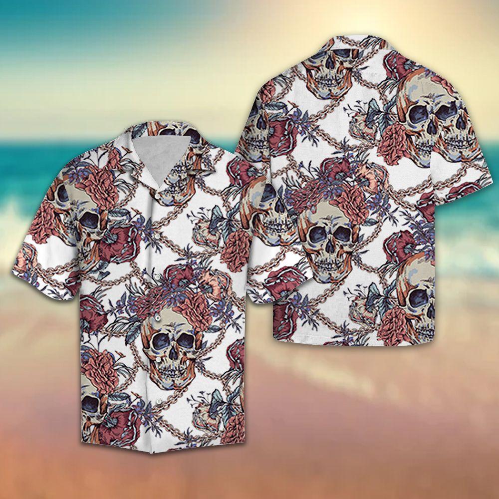 Skull With Roses Chains Hawaii Shirt For Hawaii Aloha Ha21203