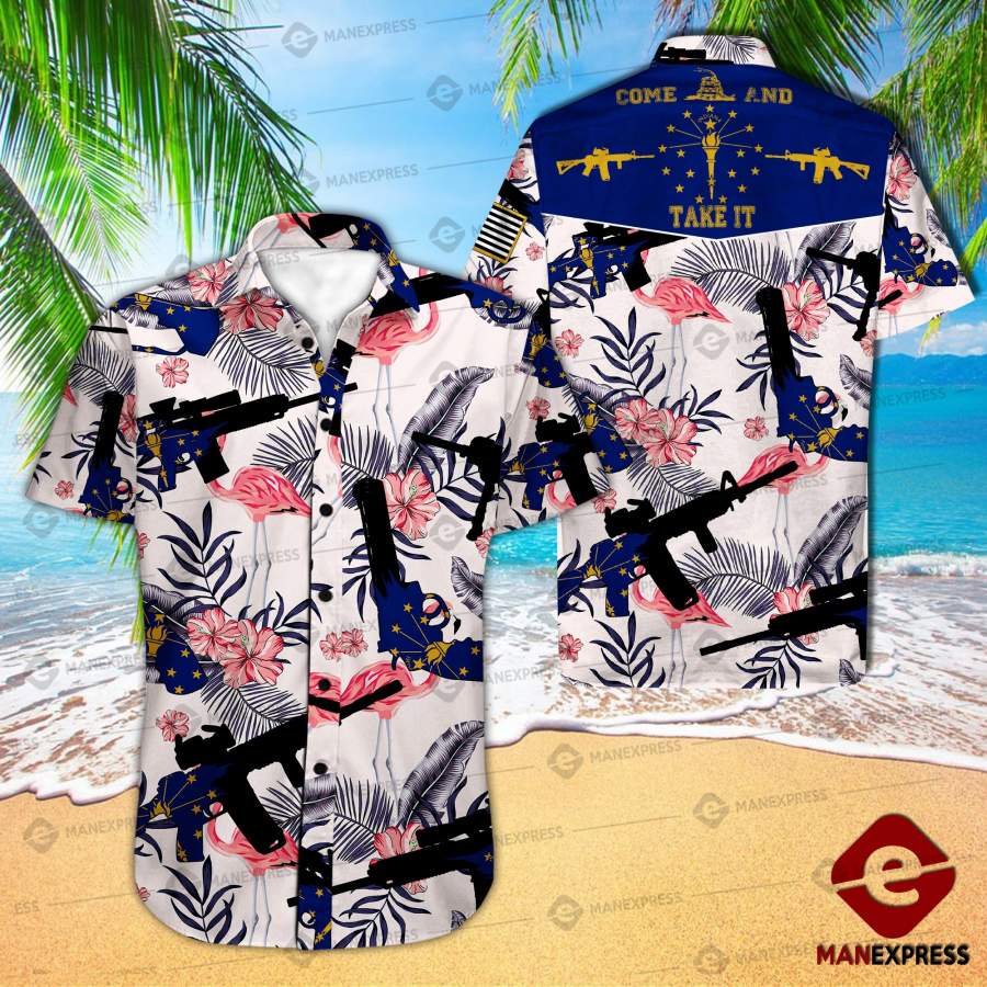 Indiana United Patriot Three Percenter Hawaiian Shirt Ha19369