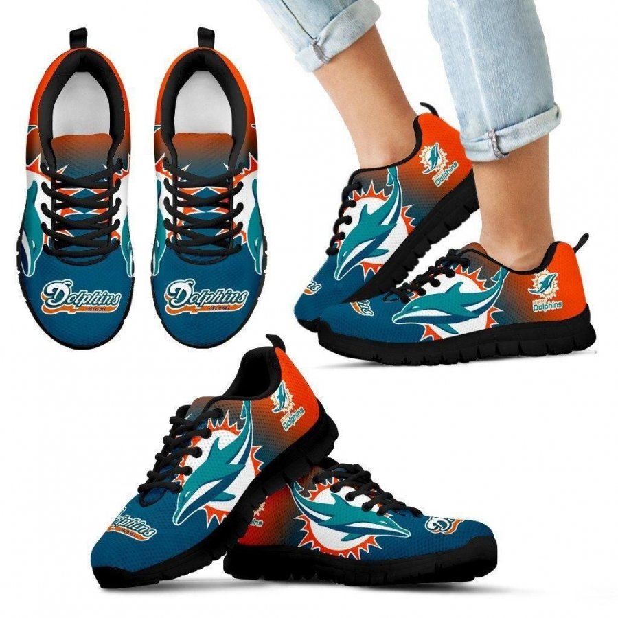 Colorful Unofficial Miami Dolphins Sneakers #533