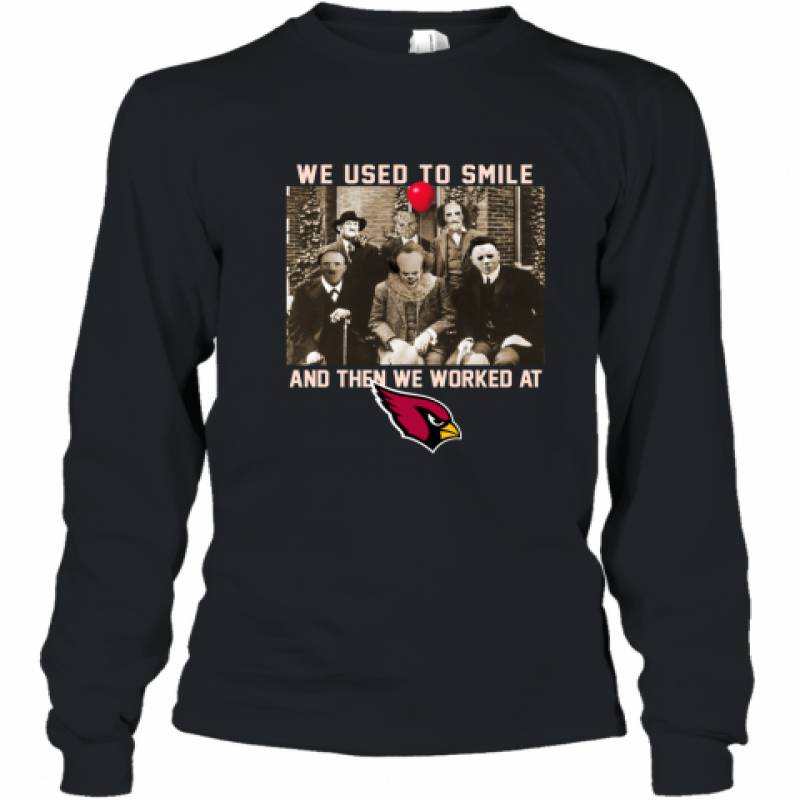 Team Horror we used to smile and the we worked at Arizona Cardinals shirt Youth Long Sleeve