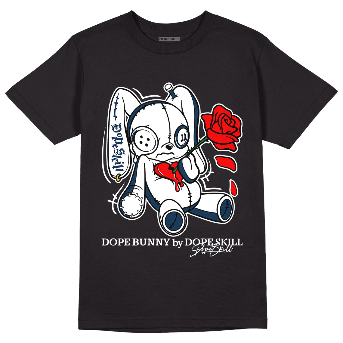 Jordan 13 Brave Blue Dopeskill T-Shirt Dope Bunny Graphic