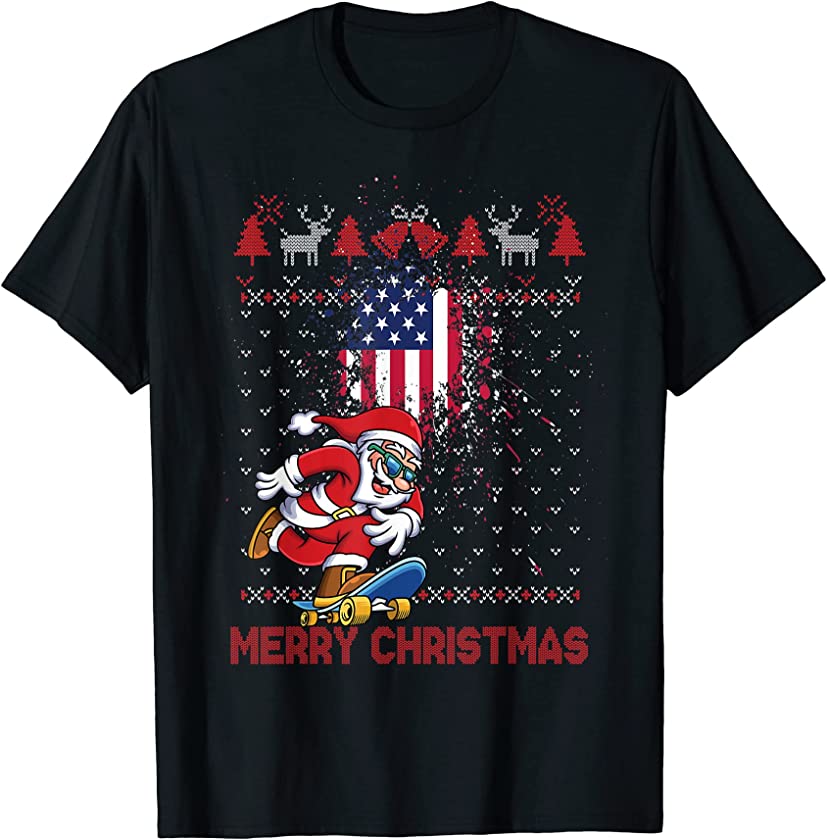 Ugly Christmas Sweater, Funny Santa Christmas Family T-Shirt