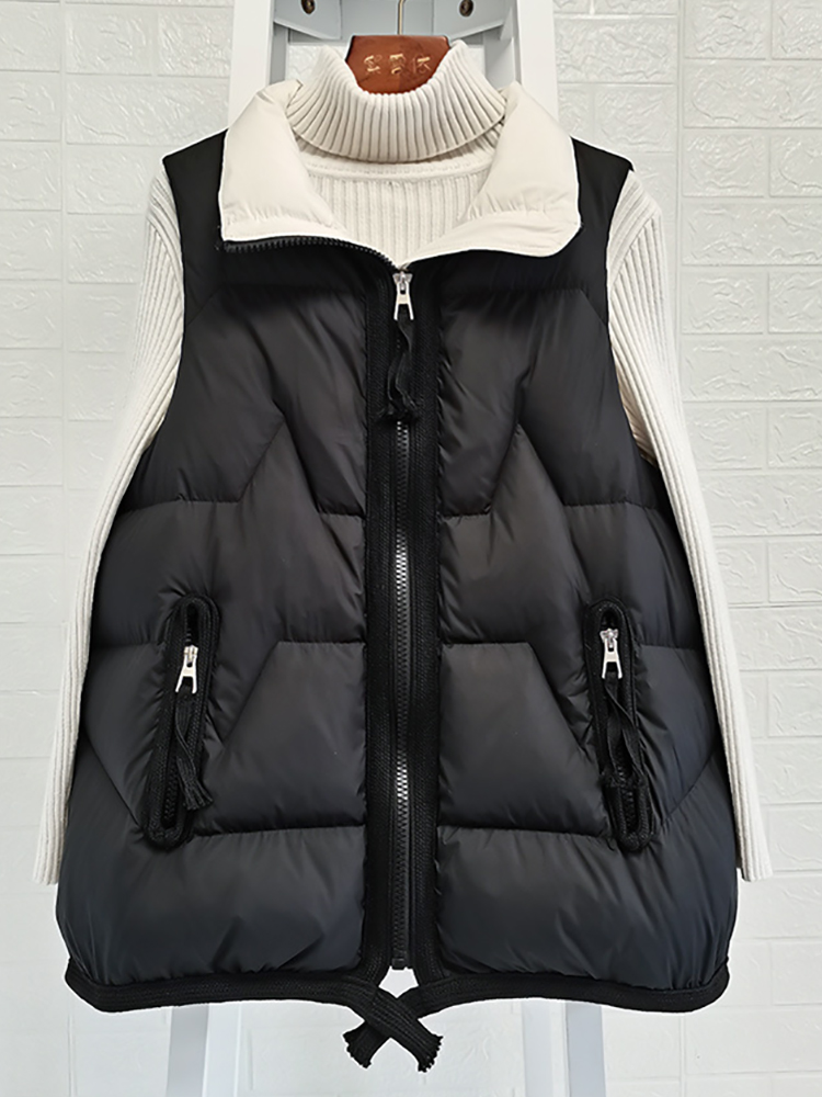 Winter Down Vest Women Sleeveless Waistcoat Coat Female Short Warm Puffer Jacket Ladies Solid Casual Tops 2022 New Weste Damen alx