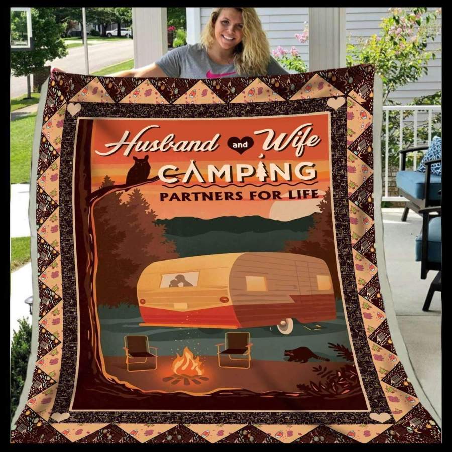 Blanket Giving Camping Lovers Husband And Wife Camping Partners For Life