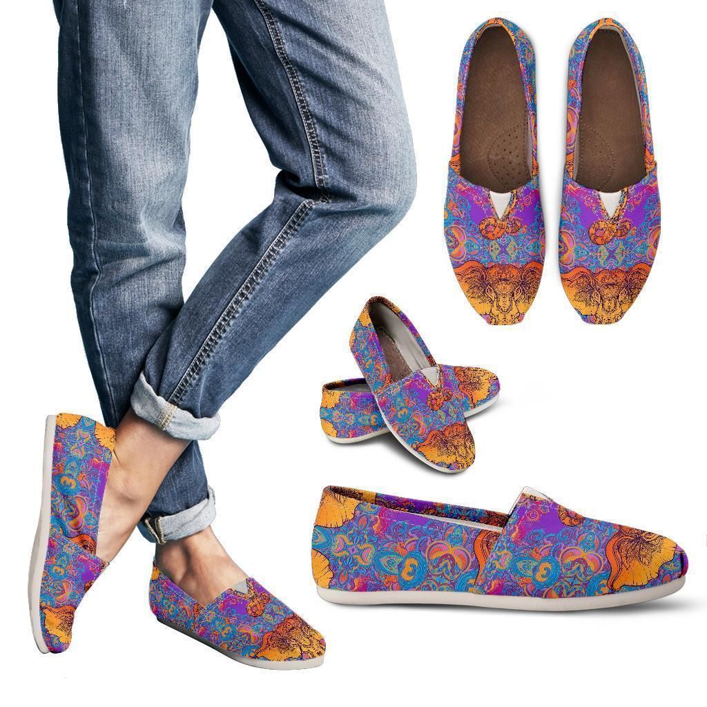 Gold Elephant Indian Casual Shoes Style Shoes For Women All Over Print