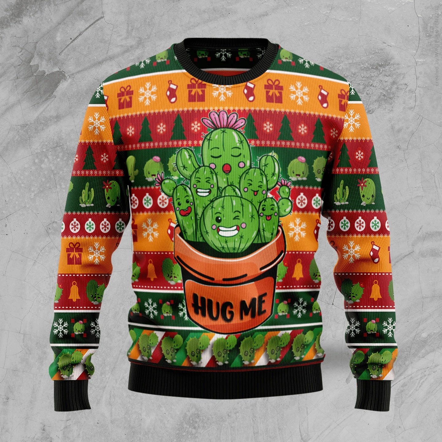 Cactus Hug Me Christmas Ugly Sweater