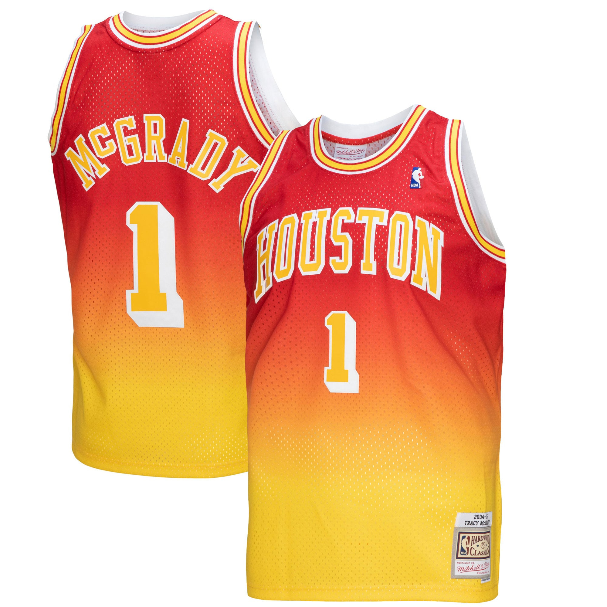 Tracy Mcgrady Houston Rockets Mitchell & Ness 2004/05 Hardwood Classics Fadeaway Swingman Player Jersey – Gold/red NBA