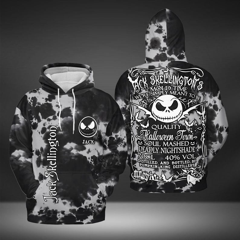 Horror Jack Skellington 3D Hoodies, Nightmare Before Christmas Hoodie, Christmas Movie Hoodies For Men/ Women'S, Oversized Hoodie Donuink Store