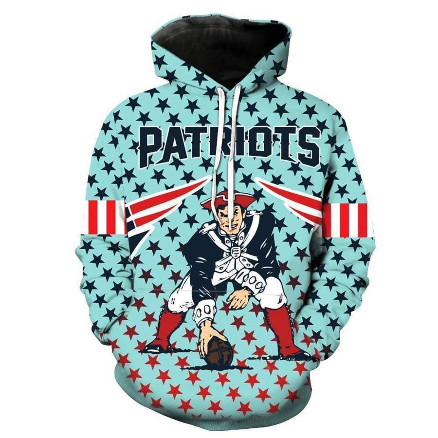 New England Patriots Hoodie 3D Style3755 All Over Printed