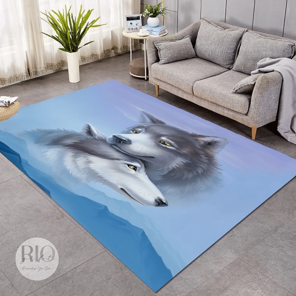 Wolf Love Rug Living Home Decor