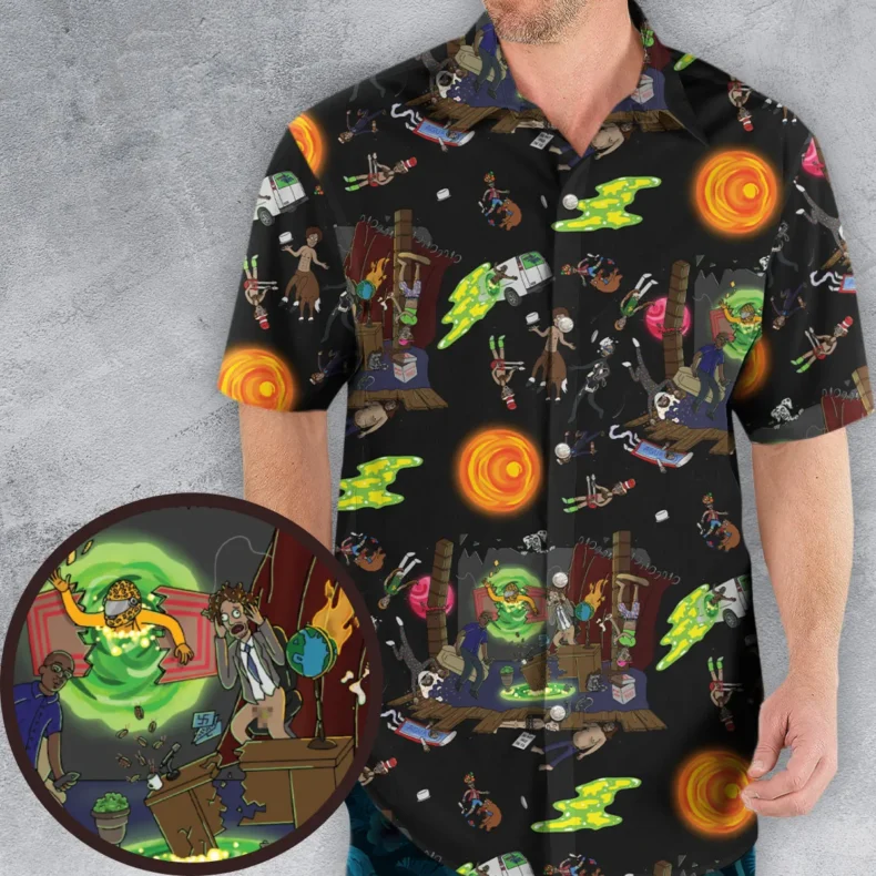 The Eric Andre Show In The World Of Rick And Morty Hawaiian Shirt