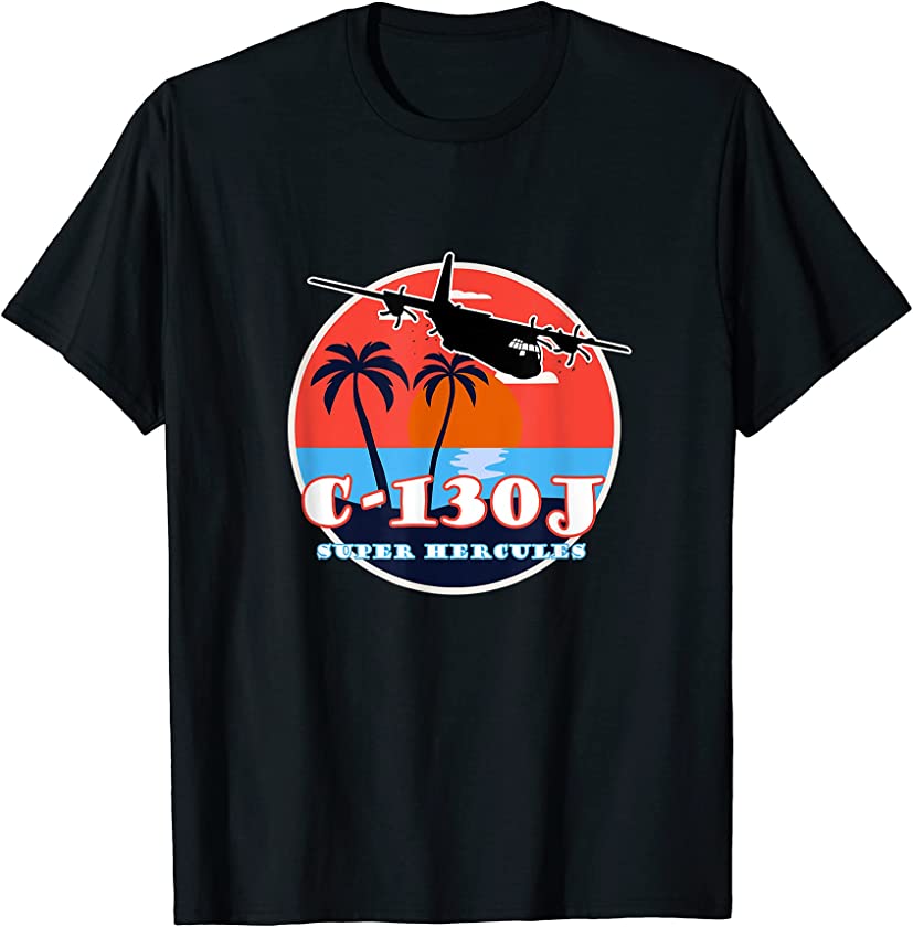 C-130J Vintage Tropical Sunset Cargo Aviation T-Shirt