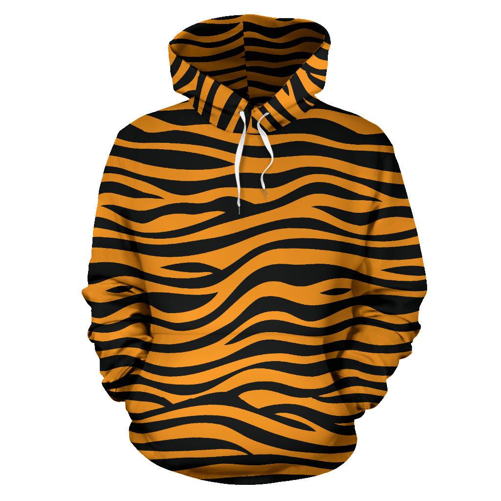 Bengal Tigers Skin Print Pattern Background Men Women Pullover Hoodie