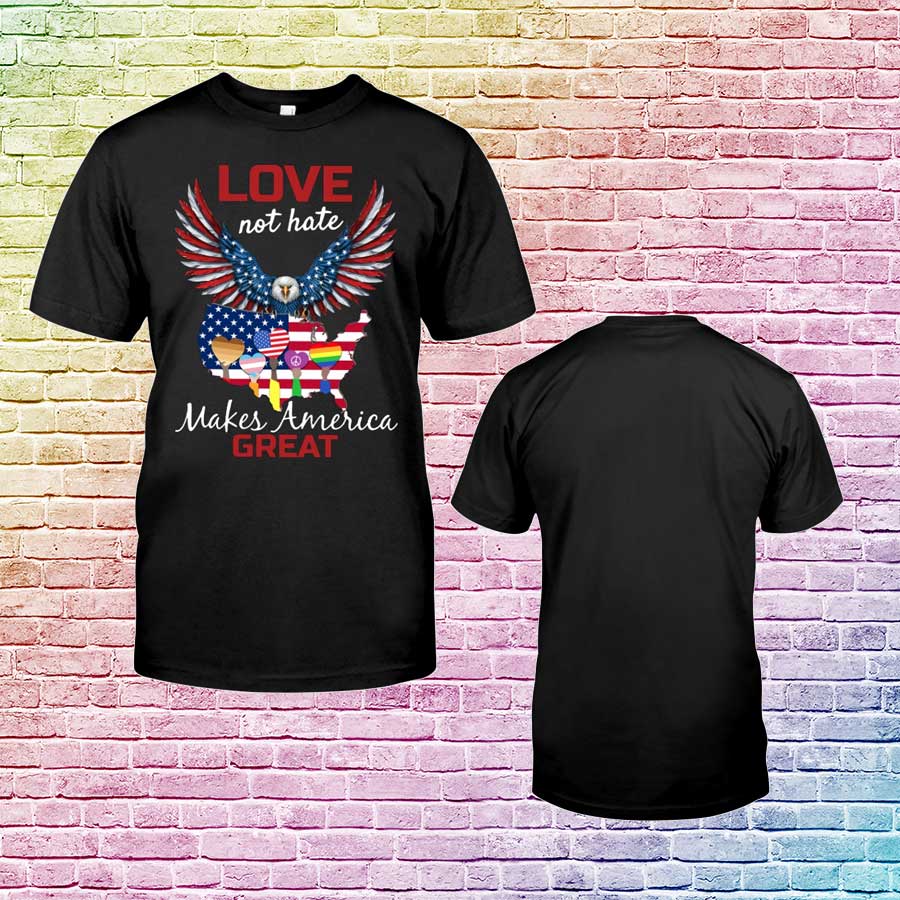 Rainbow American Flag Shirt, Make America Great Shirt For Gay, Lesbian Gift, Pride Shirts