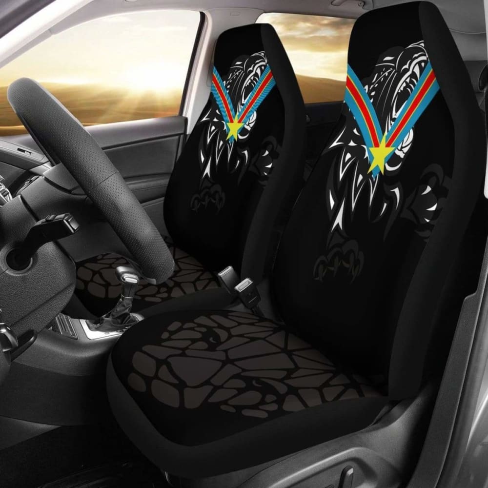 Car Seat Covers Africa – Congo Flag Color With Leopards 092813