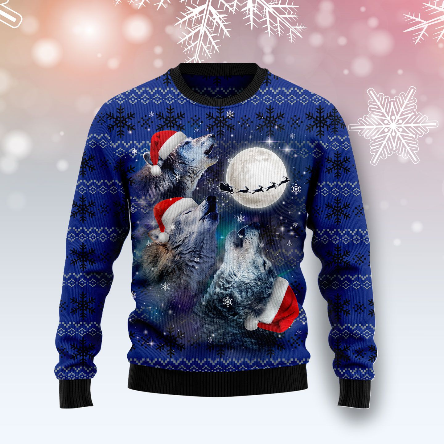 Wolf Moon T1610 Ugly Christmas Sweater