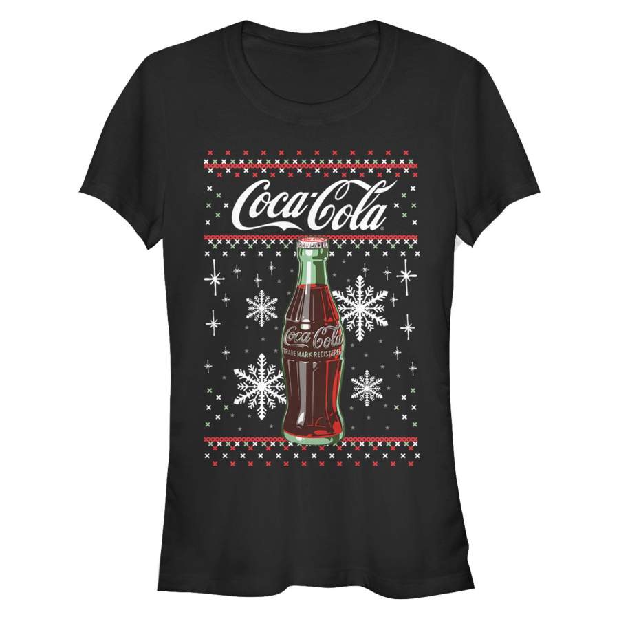 Coca Cola Junior’s Christmas Bottle Snowflake T-Shirt