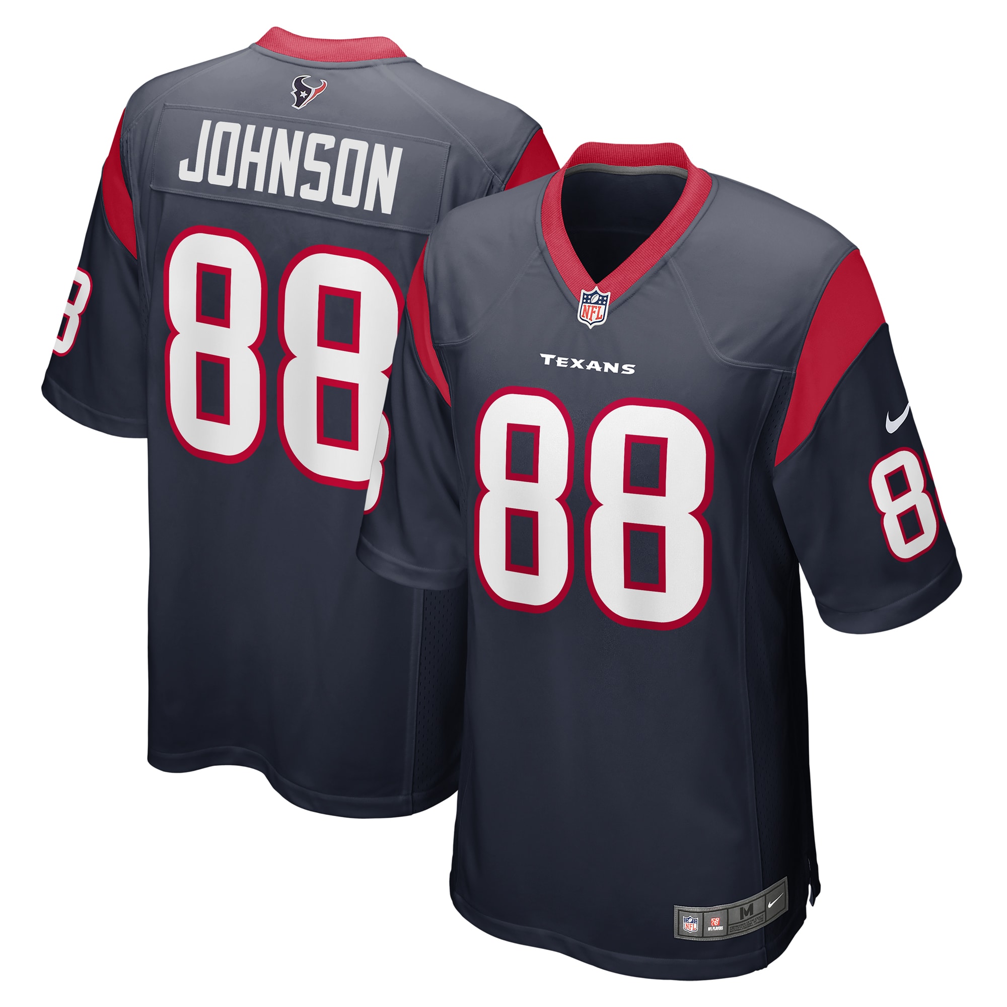 Men’s Houston Texans Johnny Johnson  Navy Team Game Jersey