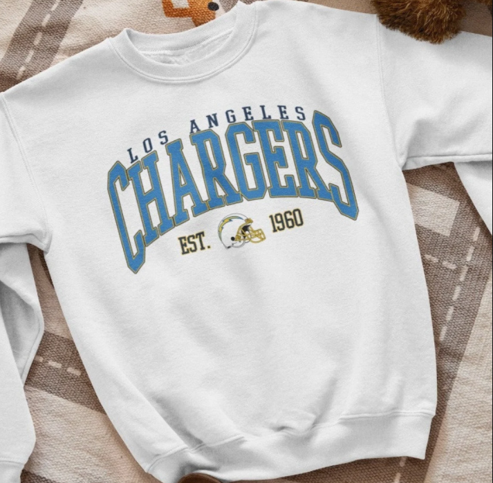 Vintage Chargers Football Logo Crewneck Sweatshirt, Los Angeles Sweatshirt