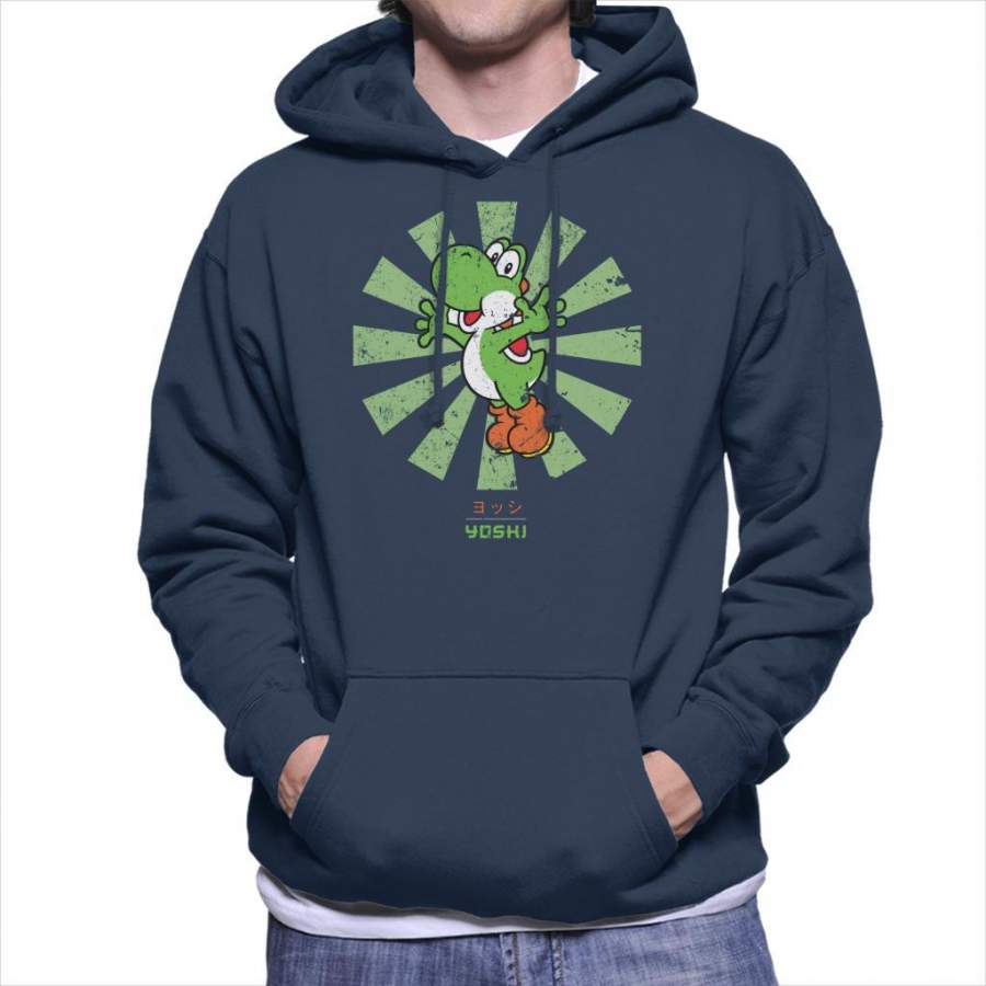 Yoshi Retro Japanese Super Mario Men’s Hooded Sweatshirt