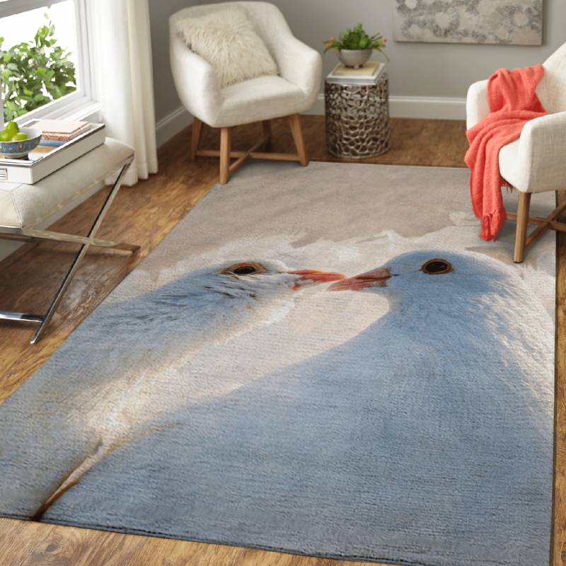 Romantic Dove Birds – Animals Area Rug Carpet