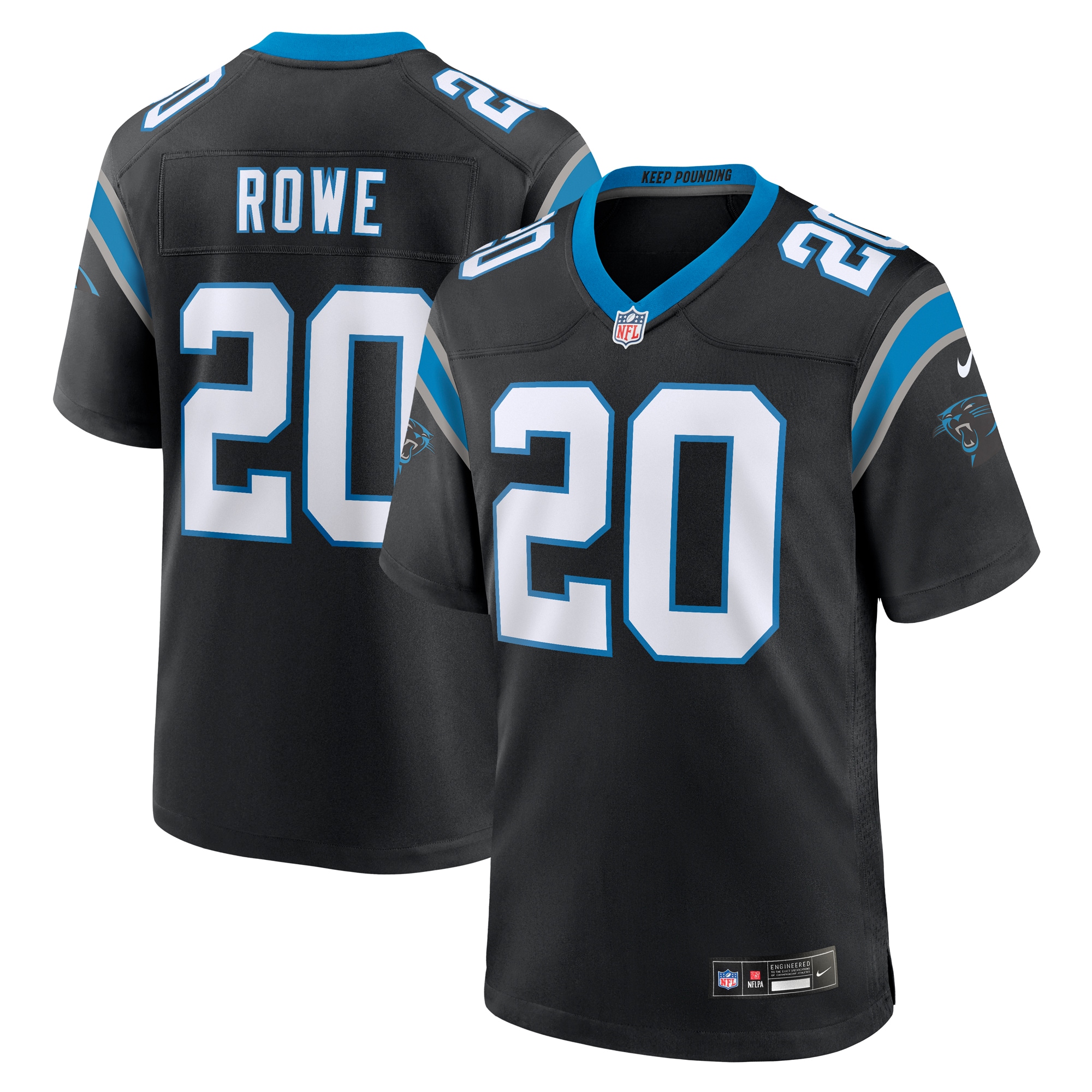 Eric Rowe Carolina Panthers Game Jersey – Black