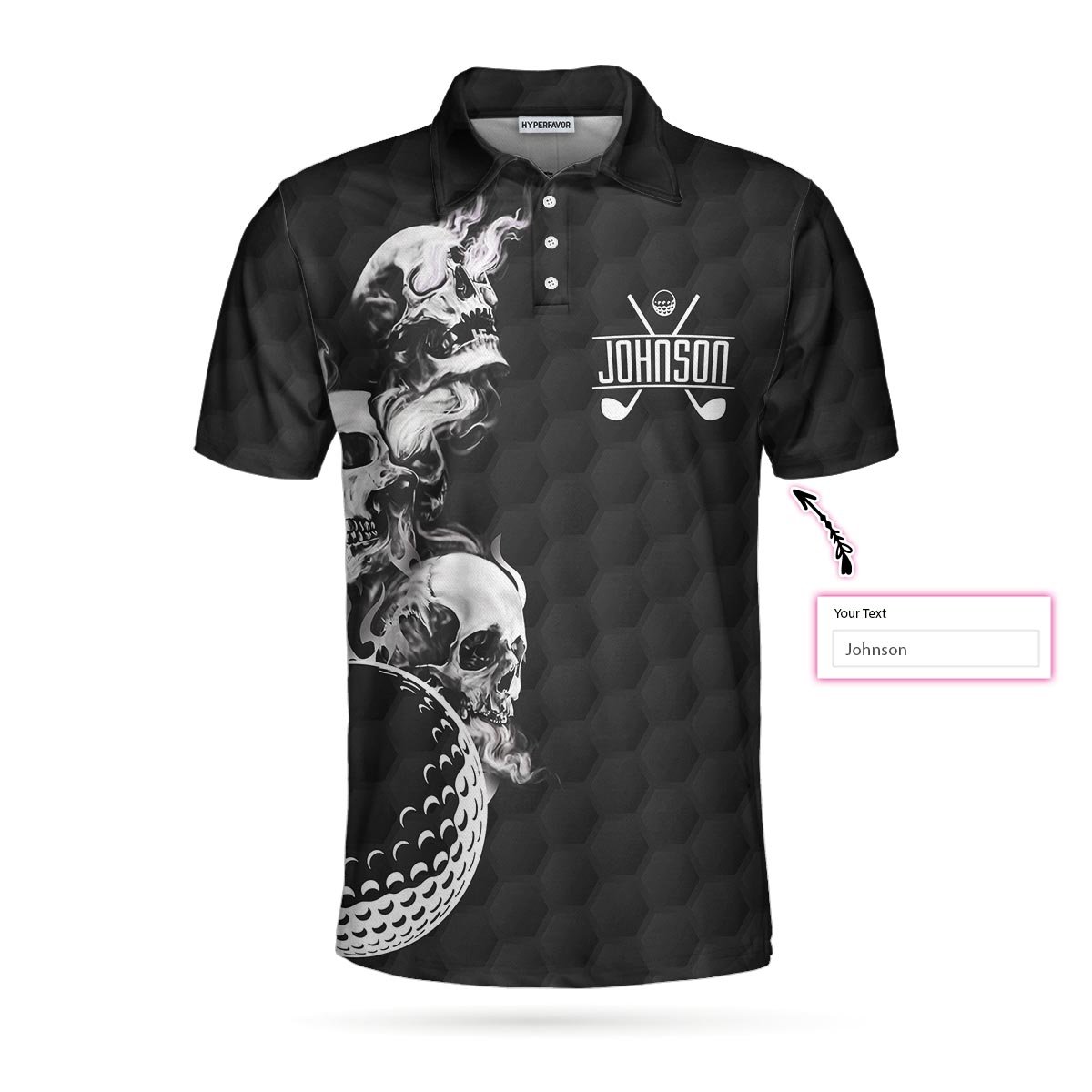 Personalized Golf Ball And Skulls Custom Polo Shirt, Custom Golf Shirt ...