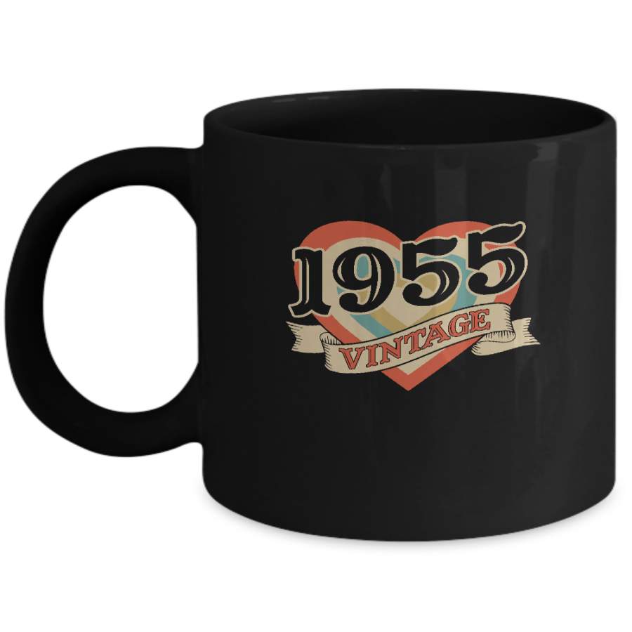 65th Birthday Gifts Classic Retro Heart Vintage 1955 Mug