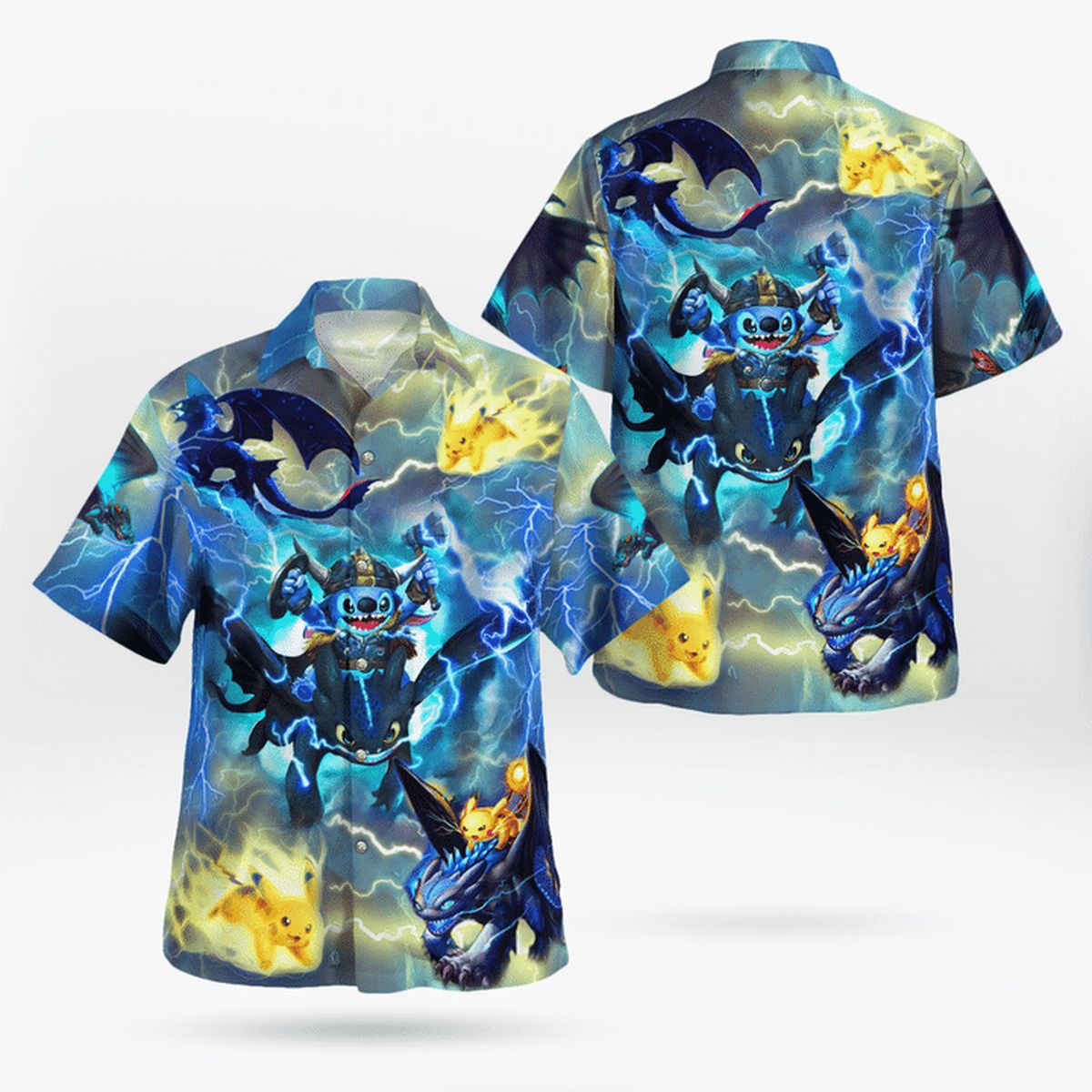 Great Night Fury On The Sky For Man And Woman Print Short Sleeve Hawaii Shirt Ha31125