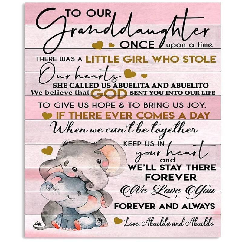 Meaningful Words For Granddaughter Who Loves Elephant Vertical Poster