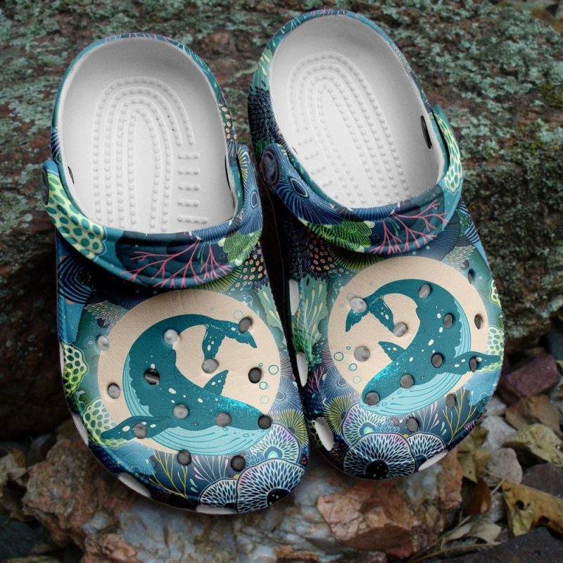 Blue Whale Graphic Gift For Lover Rubber clog Shoes Comfy Footwear