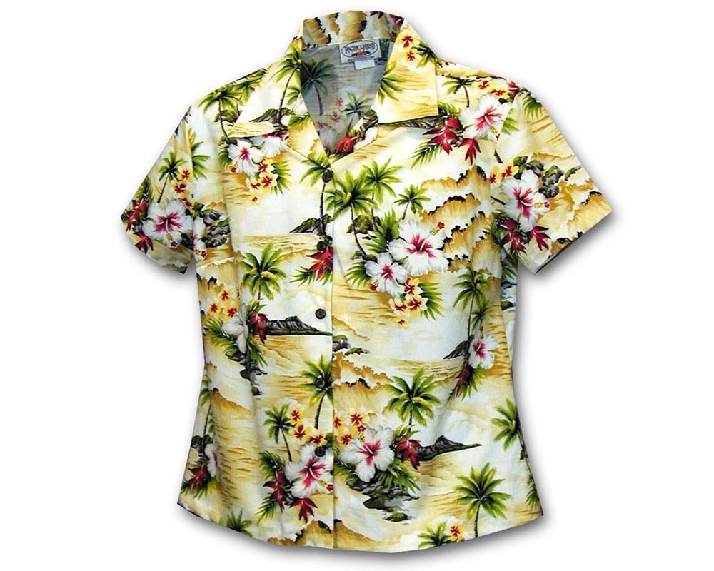 Diamond Head Coast Maize Fitted Hawaii Shirt Ha62197