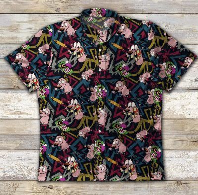 Gettyshirt Courage Dog Ad Vintage Cotton Mens Hawaii Ha111106