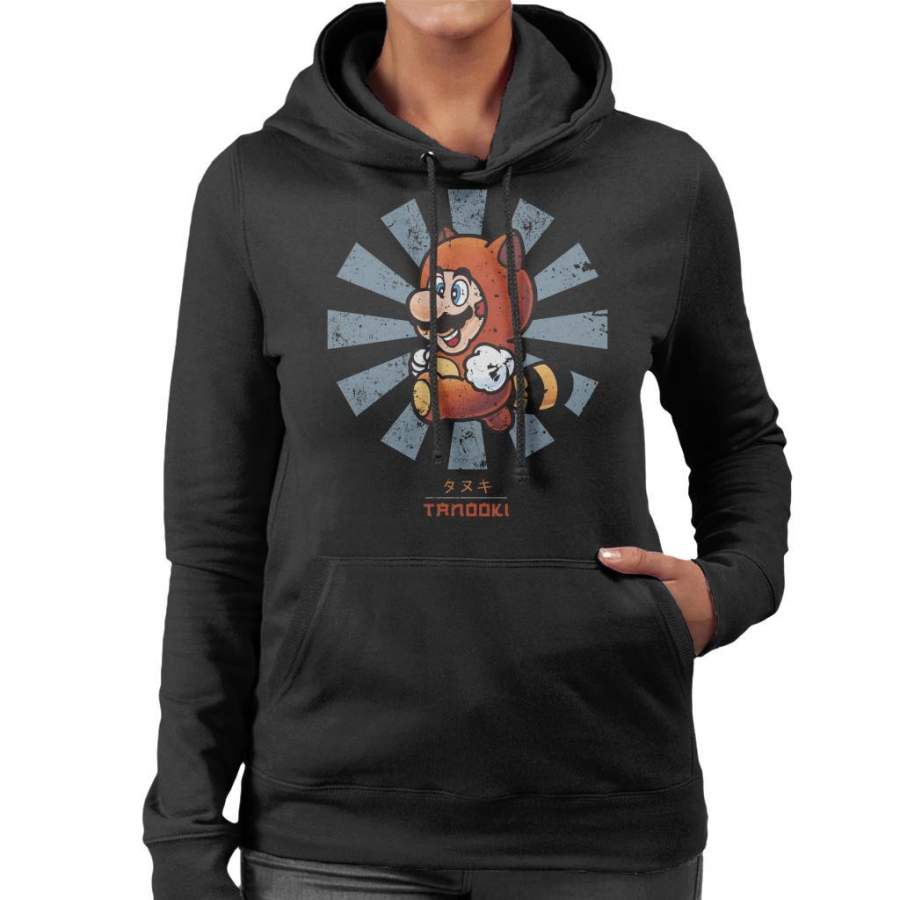 Super Mario Tanooki Retro Japanese Women’s Hooded Sweatshirt